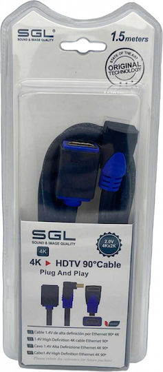 SGL Angle (90°) HDMI Cable HDMI Male - HDMI Female 1.5m Black