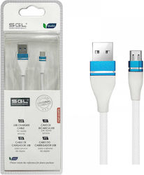 SGL 099217 Regular USB 2.0 σε micro USB 1m Λευκό