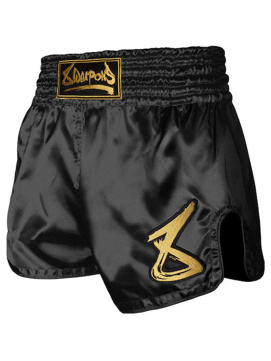 Muay Thai 8 Waffen Schlag Shorts - Schwarz/Gold