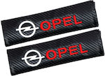 Set of 2pcs Car Seat Belt Pads Black Carbon Opel