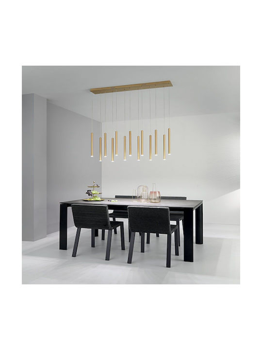 Fan Europe Led-Pype-SQ13 Pendant Light Gold Rail 107.2x18x41cm