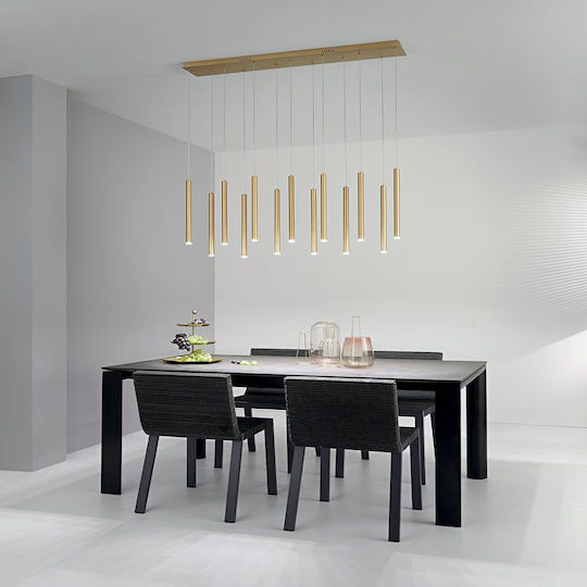 Fan Europe Led-Pype-SQ13 Hängelampe Gold 107.2x18x41cm Fan Europe Led-Pype-SQ13 Hängelampe Gold 107.2x18x41cm