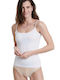 Walk Women's Cotton T-Shirt with Spaghetti Strap White