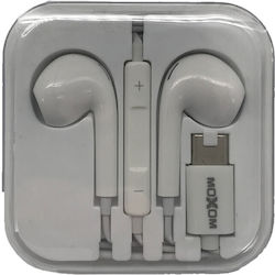 Moxom MX-EP53 Earbuds Handsfree με Βύσμα USB-C Λευκό