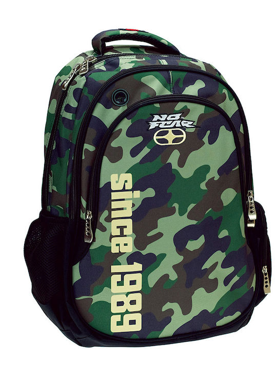 No Fear Camo School Bag Backpack Elementary, Elementary in Green color