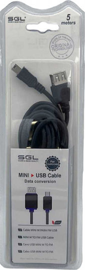SGL USB 2.0 Cablu USB-A female - mini USB-A Negru 1.5m 097480