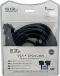 SGL Cable VGA male - VGA male Μαύρο 5m (095745)