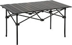 Metallic Foldable Table for Camping 95x55x50cm Black