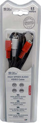 SGL 096247 2x RCA male - 2x RCA male 1.5m