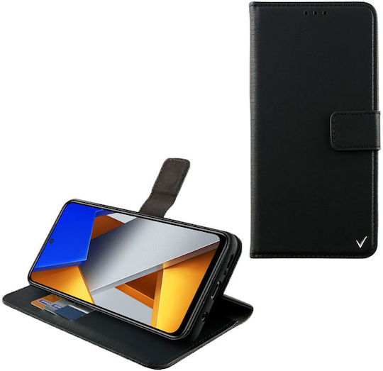 Volte-Tel Allure Magnet Clip Book Δερματίνης Μαύρο (Poco M4 Pro)
