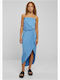Urban Classics TB1508 Sommer Midi Kleid Blau