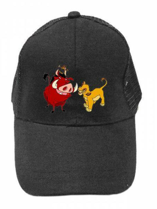 Takeposition Kids' Hat Jockey Fabric Lion Pumba Black