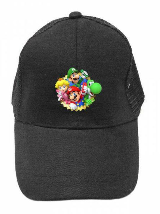 Takeposition Παιδικό Καπέλο Jockey Υφασμάτινο Mario Forever Μαύρο