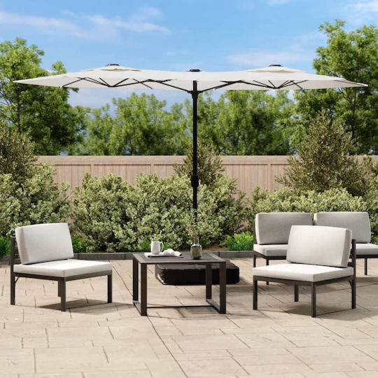 Umbrelă Rotundă Metalică Albă Φ3.16xÎ2.4m