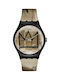 Swatch Untitled By Jean-Michel Basquiat Uhr Batterie mit Beige Kautschukarmband