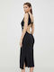 Calvin Klein Καλοκαιρινό Midi Φόρεμα Μαύρο