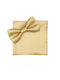 JFashion Handgemacht Set Fliege mit Taschentuch Gold