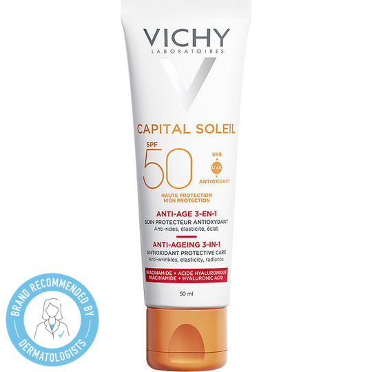 Vichy Capital Soleil Anti-Age 3 in 1 Waterproof Sunscreen Cream Face SPF50 50ml