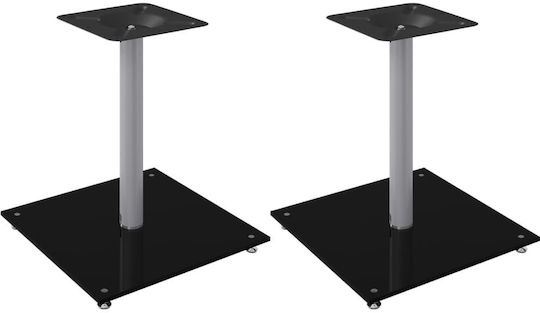 vidaXL Speaker Stands in Silver / Black Color