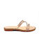 LEATHER SANDALS WITH STRAYS NUDE - Nackt