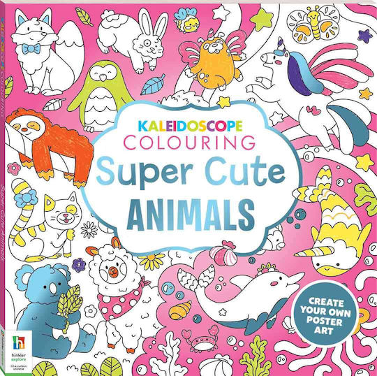 Hinkler Colouring Book Kaleidoscope Colouring Super Cute Animals KAL-09