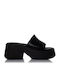 Sante Leder Mules mit Chunky Hoch Absatz in Schwarz Farbe