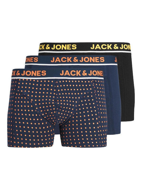 Jack & Jones Ανδρικά Μποξεράκια Black/Navy Blazer με Σχέδια 3Pack