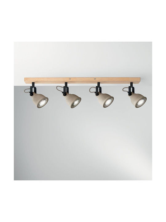 Fan Europe Kisa-AP4 Spot with 4 Lights and with Socket GU10 in Gray Color
