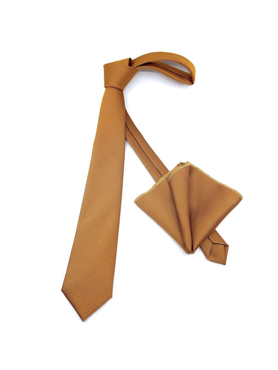 Legend Accessories Herren Krawatten Set Synthetisch Monochrom in Orange Farbe