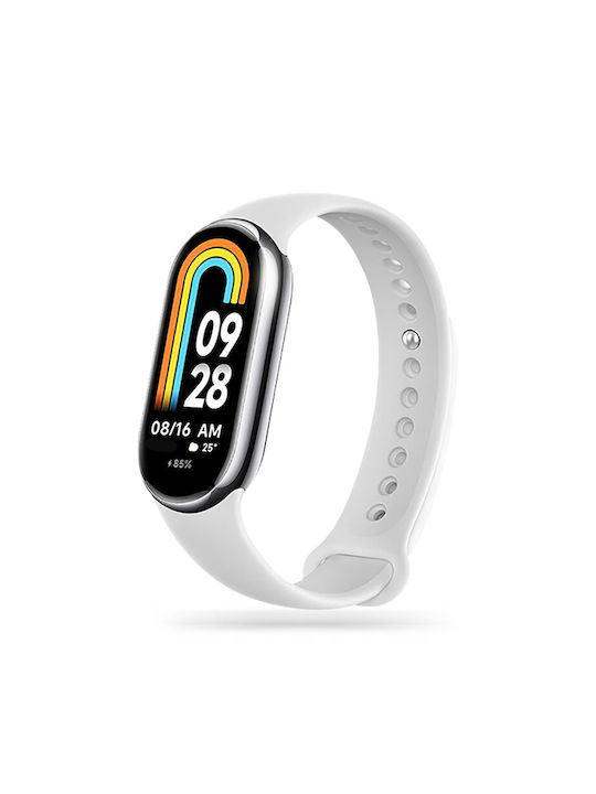 Tech-Protect Iconband Armband Silikon mit Pin Weiß (Smart Band 8 / 8 NFC)