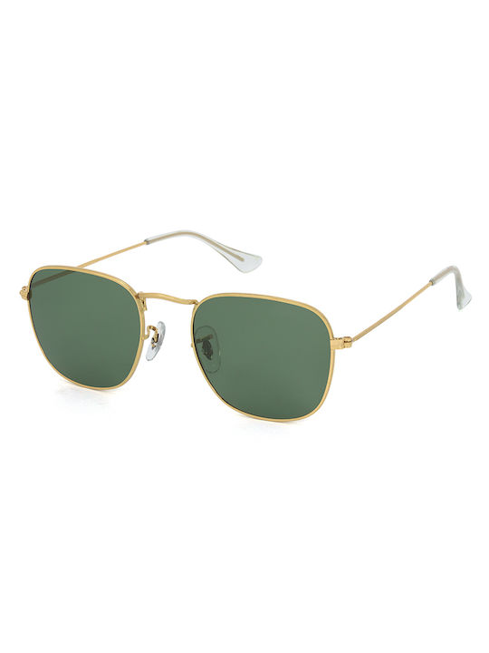 Polareye AK17189 Sunglasses with Gold Metal Frame and Green Polarized Lens