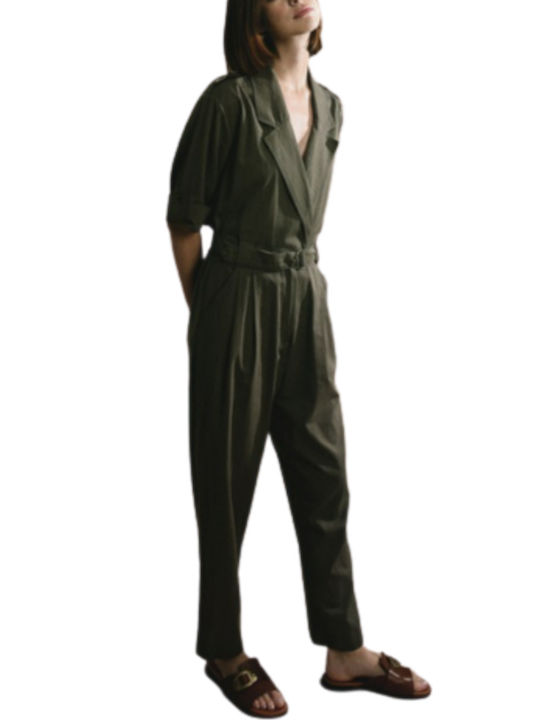 MOLLY BRACKEN LADIES WOVEN JUMPSUIT - TER134BE KHAKI FRANCE Women's