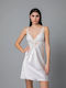 Milena by Paris Summer Satin Bridal Women's Nightdress White