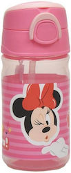 Gim Πλαστικό Παγούρι με Καλαμάκι Minnie Comfy σε Ροζ χρώμα 350ml