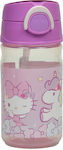 Gim Kitty Magic Unicorn Sticlă pentru Copii Salut Kitty Plastic cu Pai Violet 350ml