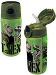 Graffiti Kids Stainless Steel Water Bottle with Straw Green 500ml