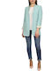 Passager Lung Blazer pentru femei Sacou Turcoaz