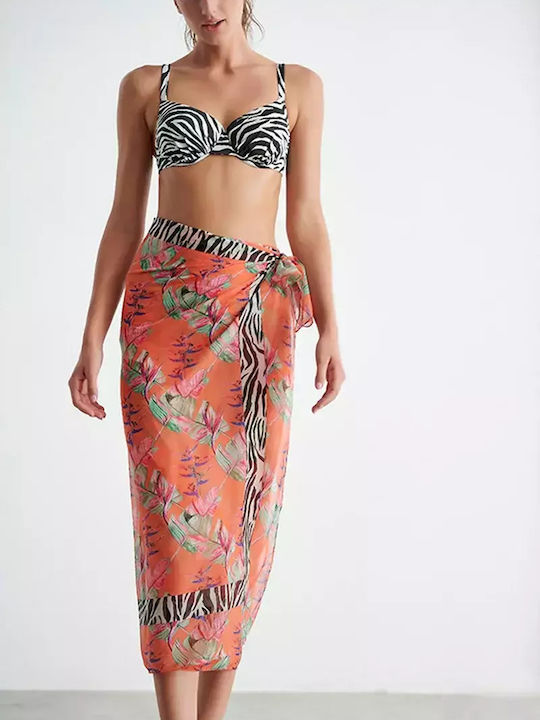 Blu4u Women's Skirt Beachwear in Orange color