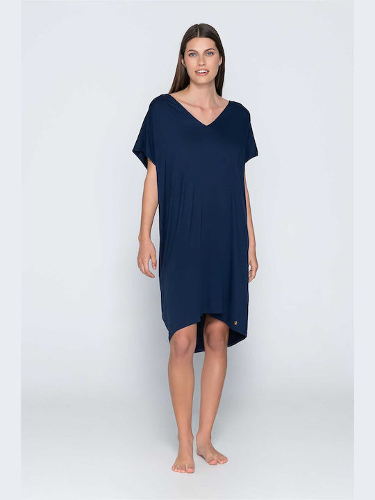 Luna Feminin Scurt Caftan de Plajă Albastru marin