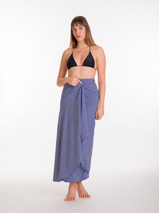 Women's Skirt Pareo RIma 051-83 in crochet tie BLUE