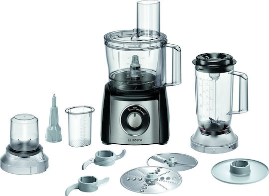 Bosch Multifunctional Food Processor 900W with Pot 2.3lt and Jug Blender Silver