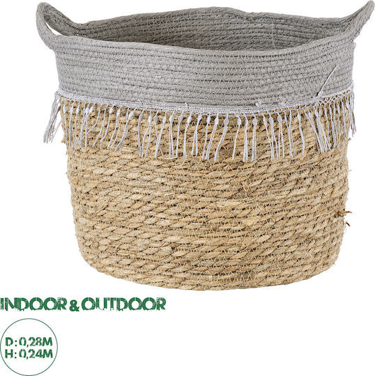 GloboStar Syros Plant Pot Wicker Beige GloboStar Syros Plant Pot Wicker Beige