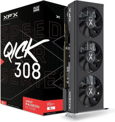 XFX Radeon RX 7600 8GB GDDR6 Speedster QICK 308 Κάρτα Γραφικών