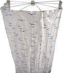 vidaXL Umbrella Shower Curtain Rod Plastic Blue 200cm