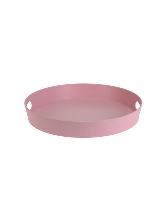 Bamboo serving tray Ø30xY4cm pink