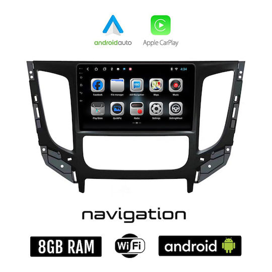 Car Audio System for Fiat Fullback 2016+ with Clima (Bluetooth/USB/WiFi/GPS/Apple-Carplay/Android-Auto) with Touch Screen 9"