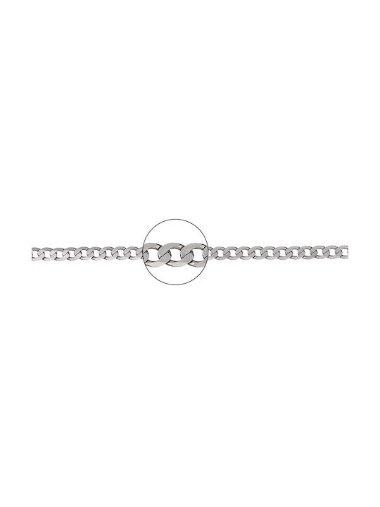 Chain Gourmet n4 White gold, 50cm