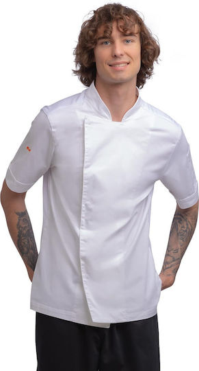 strongAnt Coat Chef 100% Microfiber White with Short Sleeve
