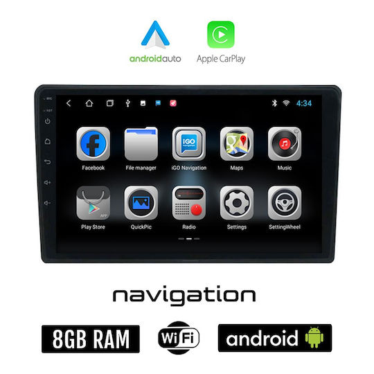 Auto-Audiosystem für Seat Exeo 2008-2013 (Bluetooth/USB/WiFi/GPS/Apple-Carplay/Android-Auto) mit Touchscreen 9"
