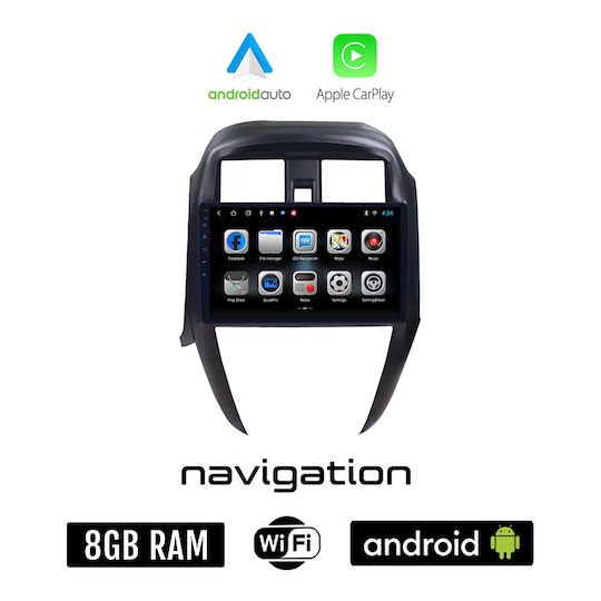Ηχοσύστημα Αυτοκινήτου για Nissan Sunny / Almera 2015-2016 (Bluetooth/USB/AUX/WiFi/GPS/Apple-Carplay/Android-Auto) με Οθόνη Αφής 10"